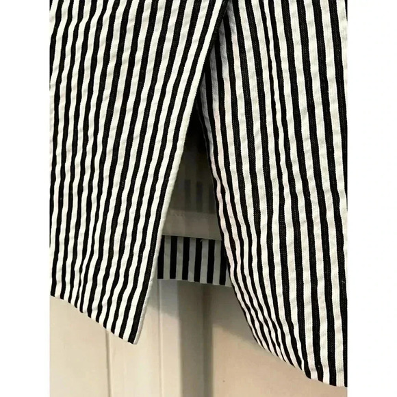 J CREW  NO 2 PENCIL SKIRT seersucker striped with neon edge size 0 - Picture 5 of 7